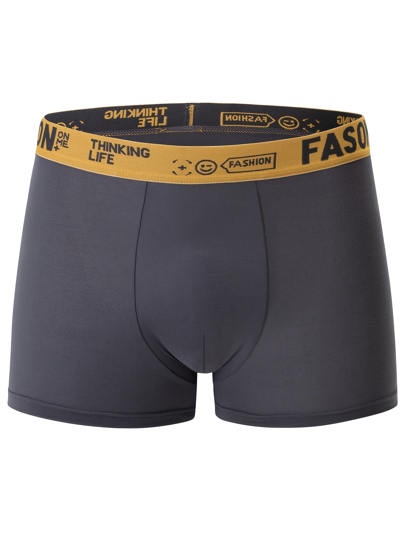 12/24pcs Men'S Boxer Briefs - Breathable, Comfortable, Stretchy Underwear with "FASON" Letter Print, Black, Casual Style, Comfortable Underwear | Stylish Boxers | Smooth Texture Fabric, Men'S Underwear, Boxer For Big Men, For