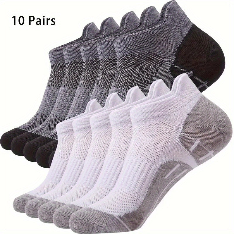 20 Pairs of Men's Socks, 10/20 Pairs Low-Cut Comfort Cushion Casual Socks