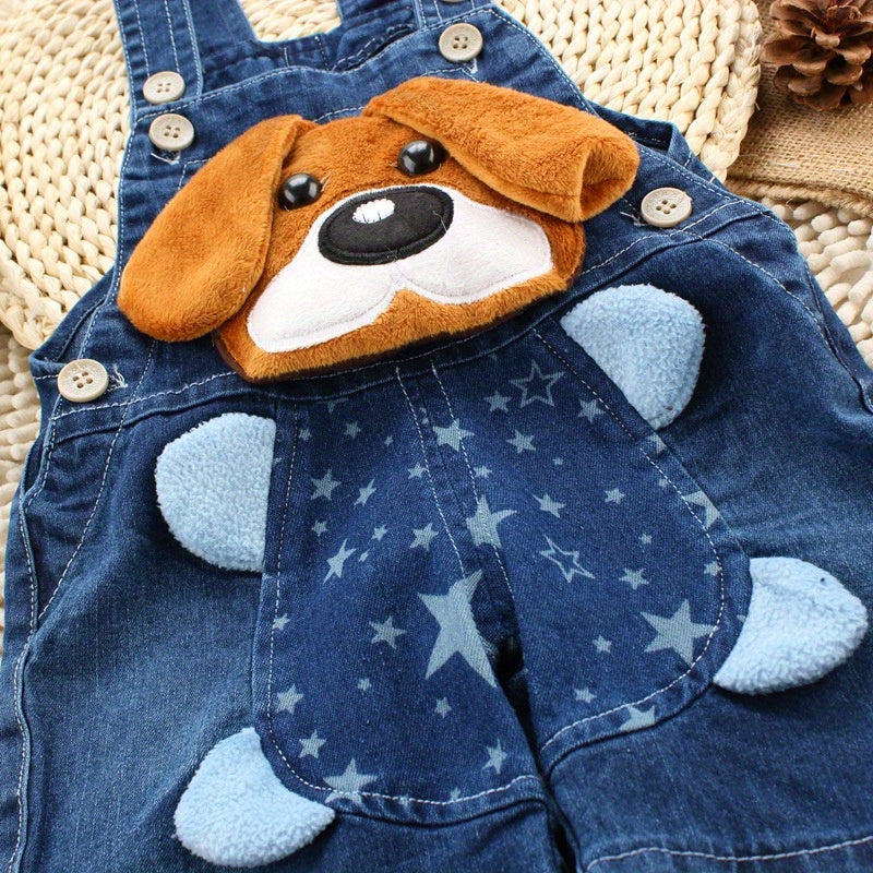 Baby Boys And Girls Cute Dog Pattern Overalls Shorts Clothes For Summer