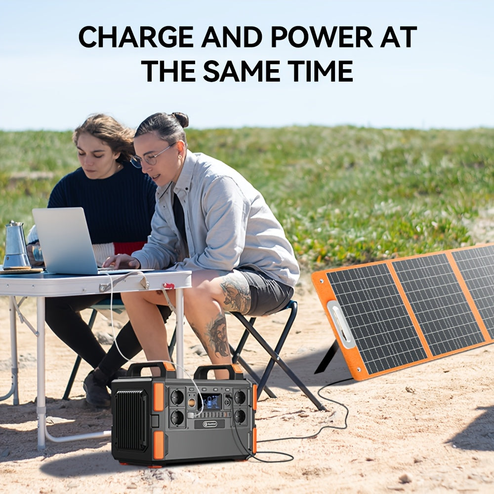 1000W Lifepo4 Battery Solar Power Generator 1041.6Wh 230V (2000W Surge) Emergency LFP Battery Power Generator with 4*AC Solar Power Station, 19 output socket Portable Power Station for Emergency/Outdoor camping/RV/Home/Comput