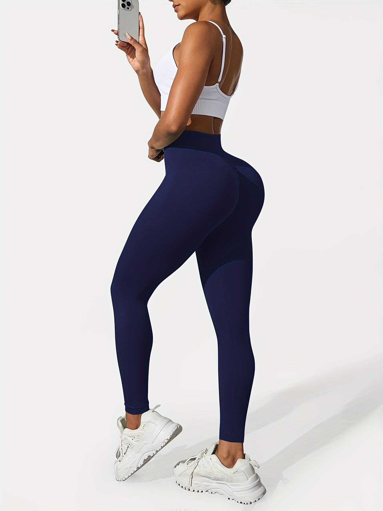 Seamless High-Waisted Yoga Pants for Women - Tummy Control Butt-Lifting 4-Way Stretch Workout Leggings, Moisture-Wicking Quick-Dry Fitness Running Gym Casual Wear, All-Season Machine Washable, Seamless Design, Durable Legging