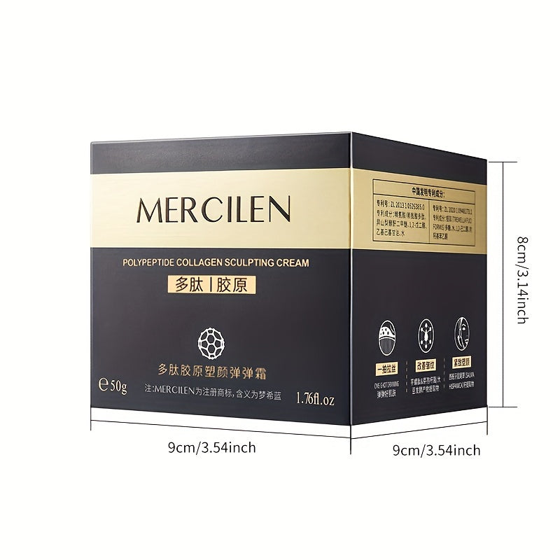 Mercilen Peptide Collagen Moisturizing Cream 50g - Hydrating Face Cream with Hyaluronic Acid & Plant-Based Squalane for Fair Skin, Anti-Aging Benefits, Moisturizing Face Cream | Hydrating Cream | Smooth Texture