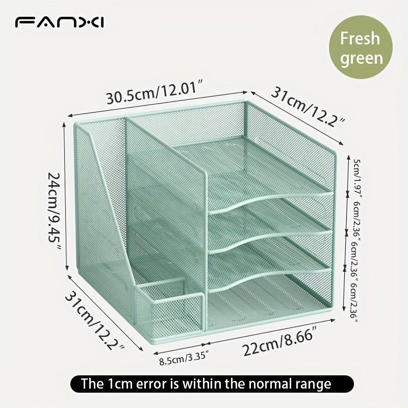 Iron Paper Organizer, Letter Tray, Document Data Bookend, Desk File Organizer, for Office, Home or School