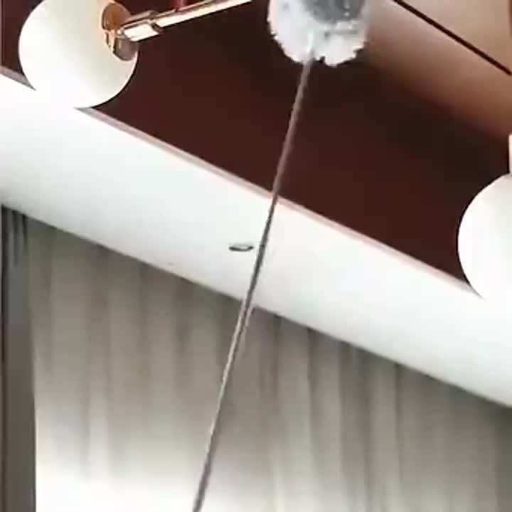 Microfiber Duster with 254.0 cm Telescopic Extension Pole Kit for High Ceilings, Cleaning Fan Spider Webs, Reusable and Washable Lightweight Ceiling Fan Nets, Blinds