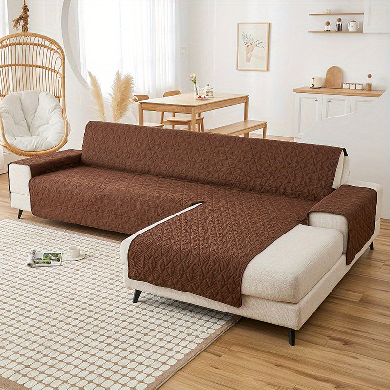 1pc Double-sided Waterproof Sofa Slipcover, Cushion Sofa L-shaped Universal Cover, Furniture Protector For Bedroom Office Living Room Home Decor Washable Couch Cover For Dog
