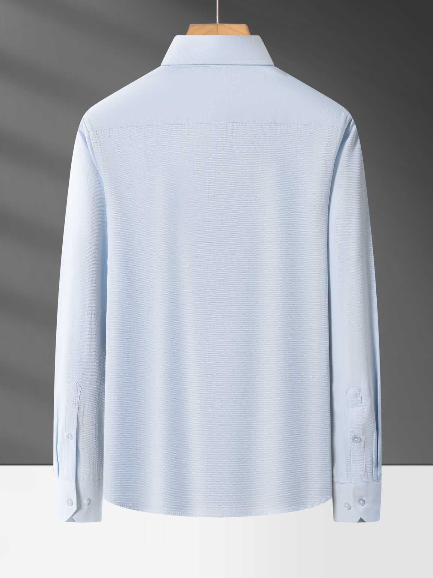 Men's Classic White Long Sleeve Dress Shirt - Business Casual, Non-Iron Polyester, Machine Washable