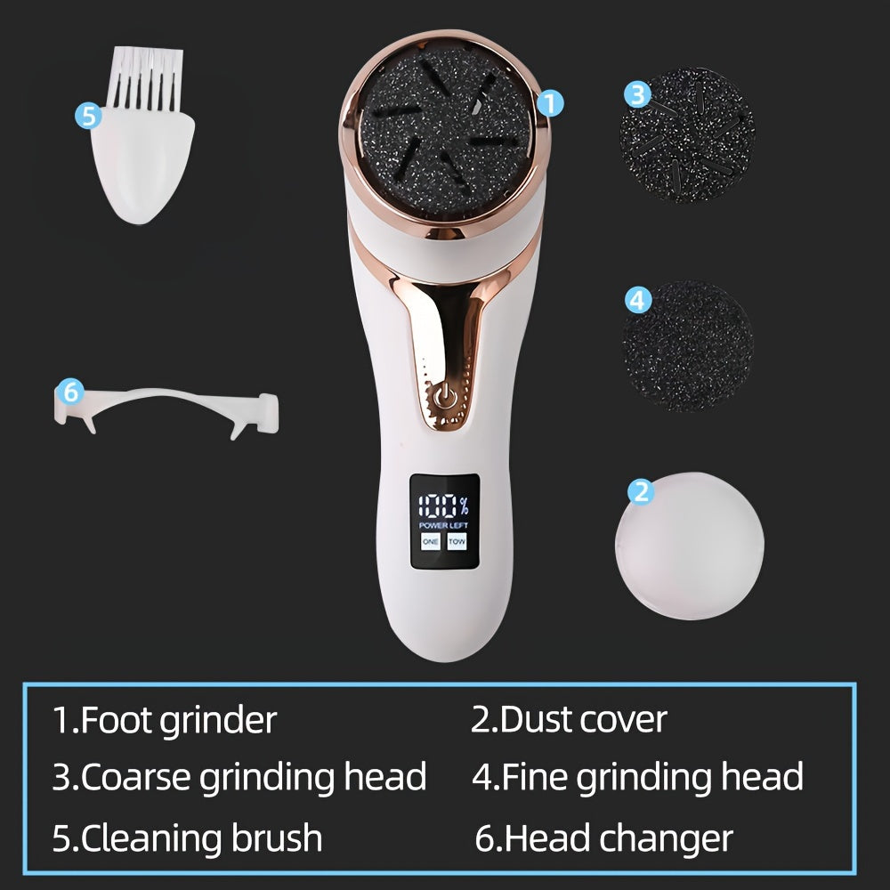 GERTZY Electric Callus Remover For Feet ( With Dander Vacuum Cleaner), Rechargeable Foot Callus Remover Pedicure Tools Foot File, Professional Foot Care Kit With 3Heads&2Speed