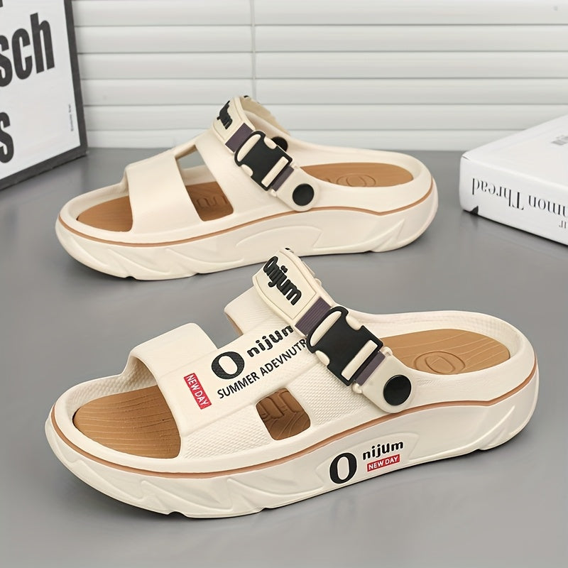 2025 Men's Slippers for Summer Outdoor Wear, Anti-slip and Deodorant Sports Casual Driving Dual-purpose Couple Sandals Fashionable Beach Flip-flops