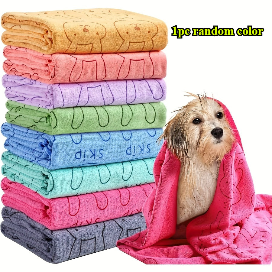 1pc super absorbent microfiber dog towel, perfect for scrubbing cats, dogs, small and medium animals