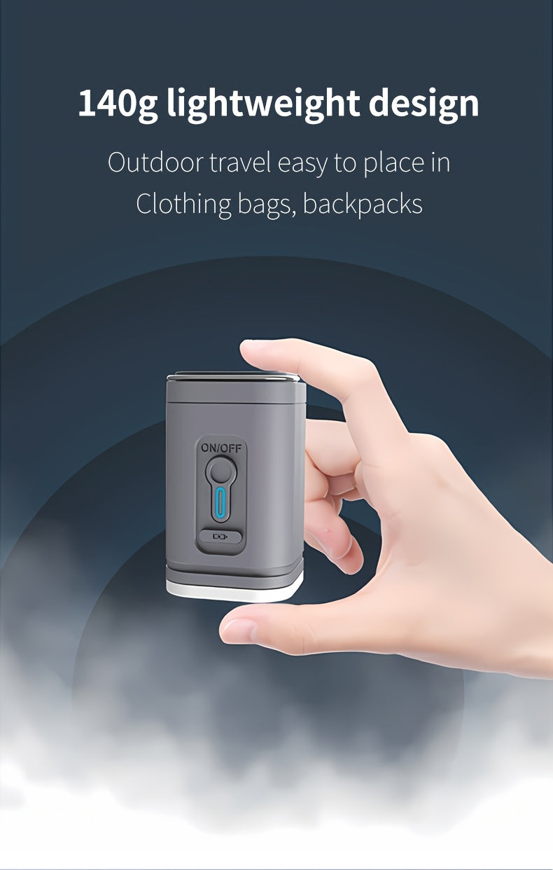 2-in-1 Portable Cordless Electric Air Pump with Built-in LED Light - Rechargeable Lithium Battery Outdoor Camping Gear for Inflatables, Tents, and Emergency Lighting