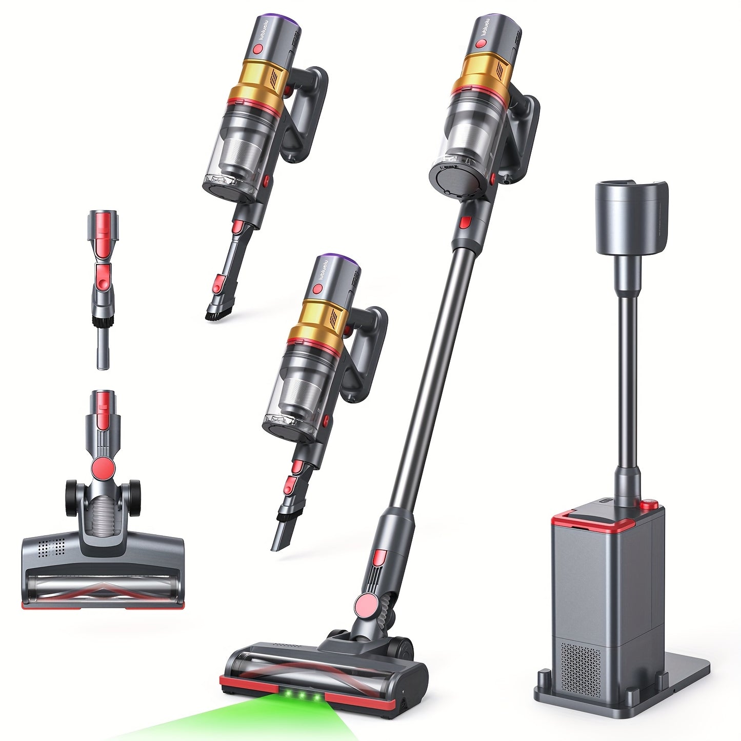 Lubluelu 46000PA Stick Vacuum Cleaner With Self-Empty Station Base, Cordless Vacuum Cleaner With Anti-Tangle Brush And Upgraded Green Light, Wireless Vacuum For Home Pet Hair, Carpet, Hard Floor - X1000