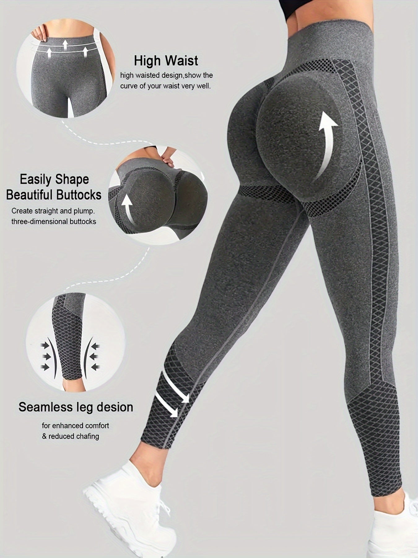High-waisted Compression Sports Tights - Super Comfortable, Abdominal Control, Sweat-wicking, Four-way Stretch, Adjustable Length, Wide Waistband, Elegant Design, Suitable for Women - Perfect for Yoga, Fitness, and Daily Wear