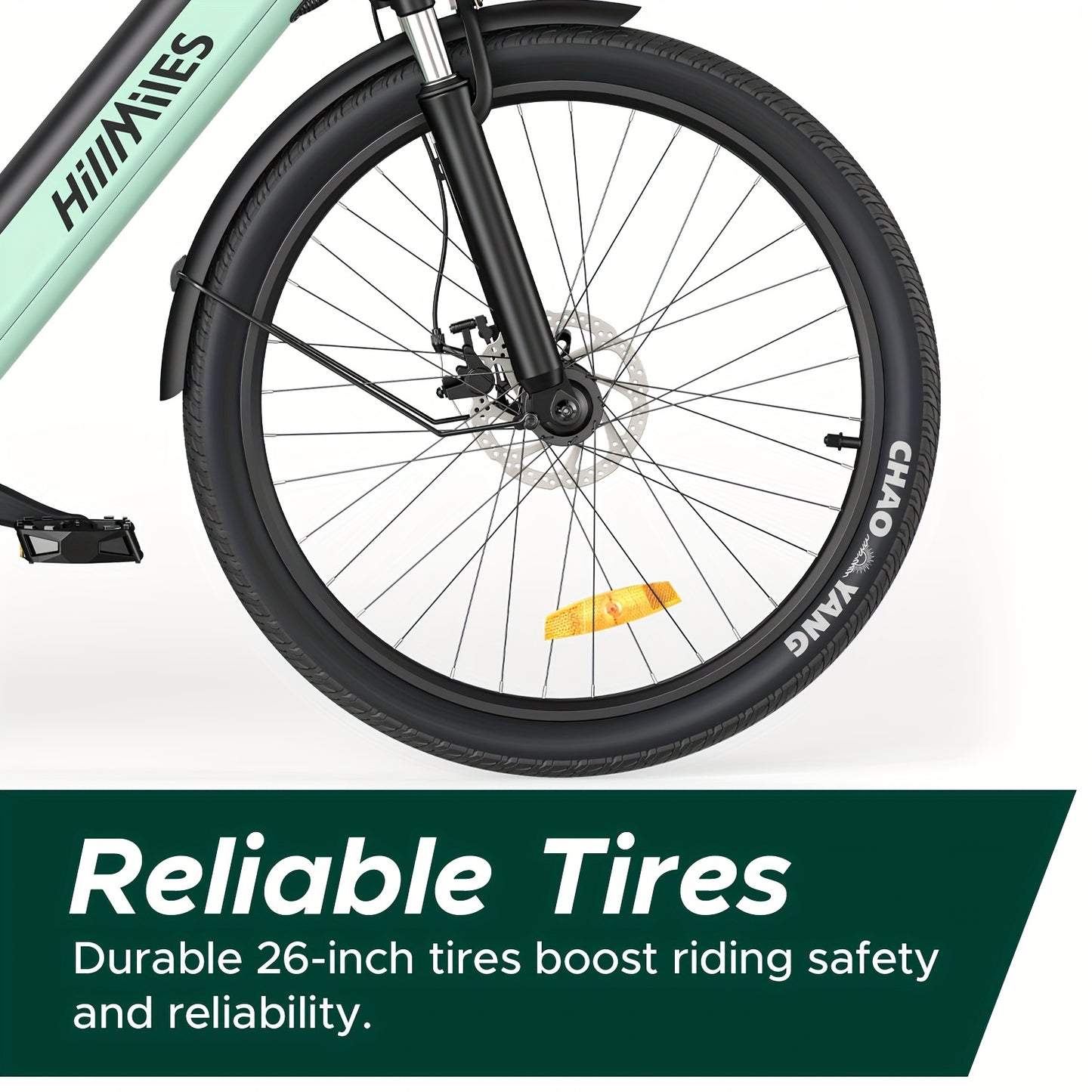 MileCity1 Step-Thru Electric Bike - Heavy-Duty Adult e-Bike with 250W Motor, 120KM Long Range, Front Suspension, 7-Speed Gears, LED Display, 66.04cm x 4.95cm All-Terrain Tires, Dual Brake System - Fast-Charging, for City Comm