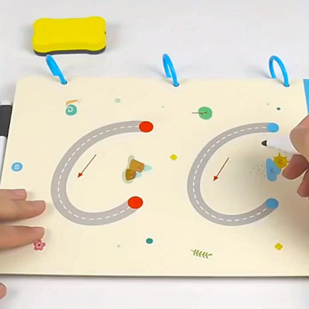 Reusable Magic Practice Copybook Set for Kids,Pen Control Training and Drawing Education Workbook, with Erasable Pen and Refills,Learning Writing Skills Development,Classroom Education