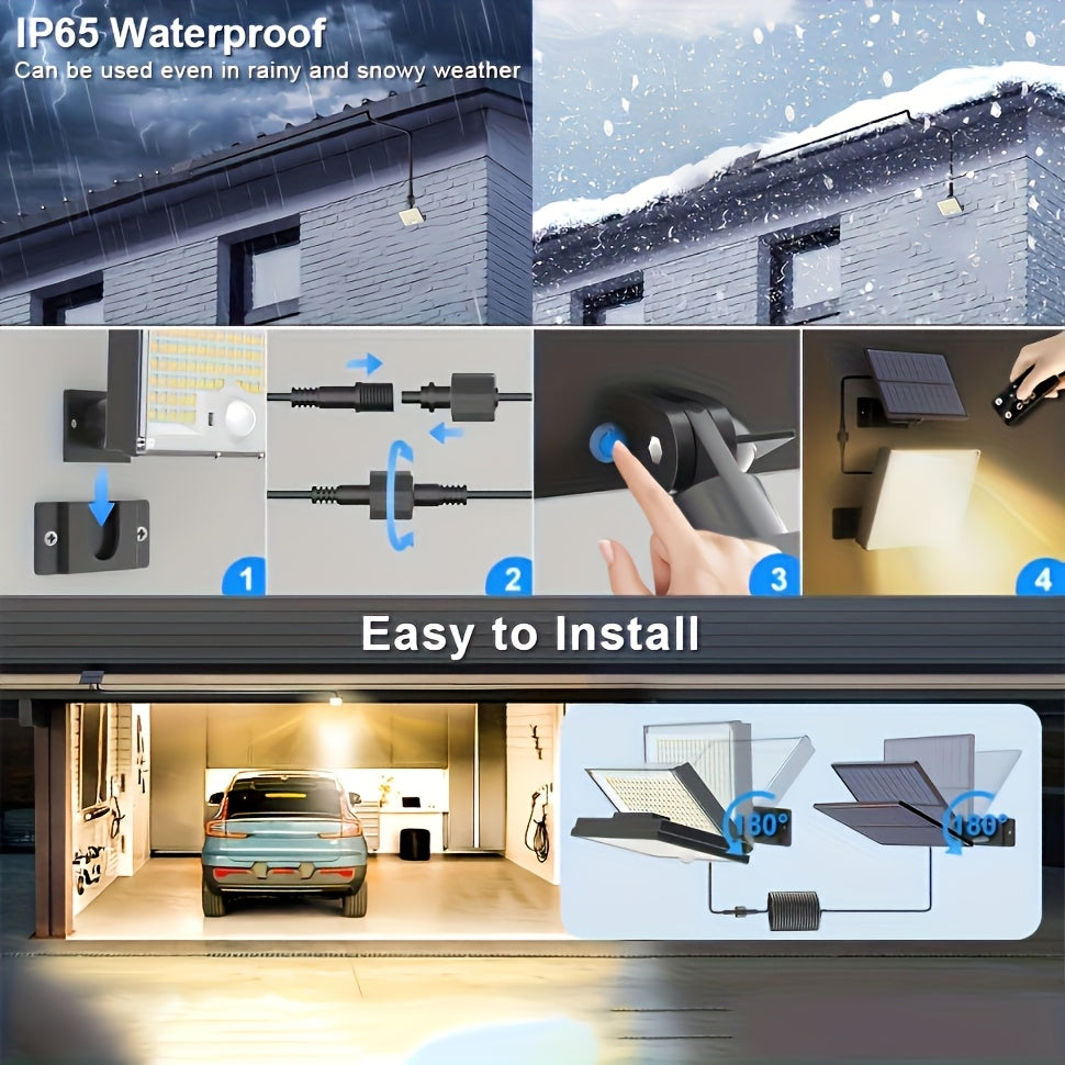 1/2pcs Solar Outdoor Lights, Motion Sensor Security LED Lights Dusk to Dawn, 2in 1 Solar Flood Lights IP65 for Yard Driveway Lighting, (172pcs LED Solar Flood Lights)