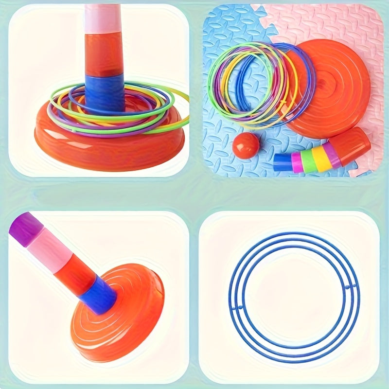 14pcs set/23pcs fun hoop game set, outdoor toy, parent-child interactive throwing ring game props with colorful rings - perfect for kindergarten, family gatherings, parties, and competitions. Great as Halloween or Christmas g