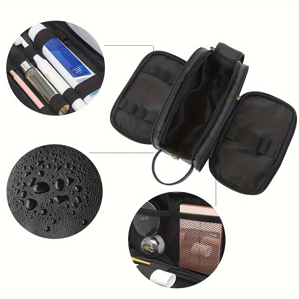 Men'S Large Travel Toiletry Bag - Lightweight Organizer with Shaving Kit, Cosmetics & Makeup Storage, Zippered Bathroom Pouch with Lanyard, Bathroom Organizers And Storage
