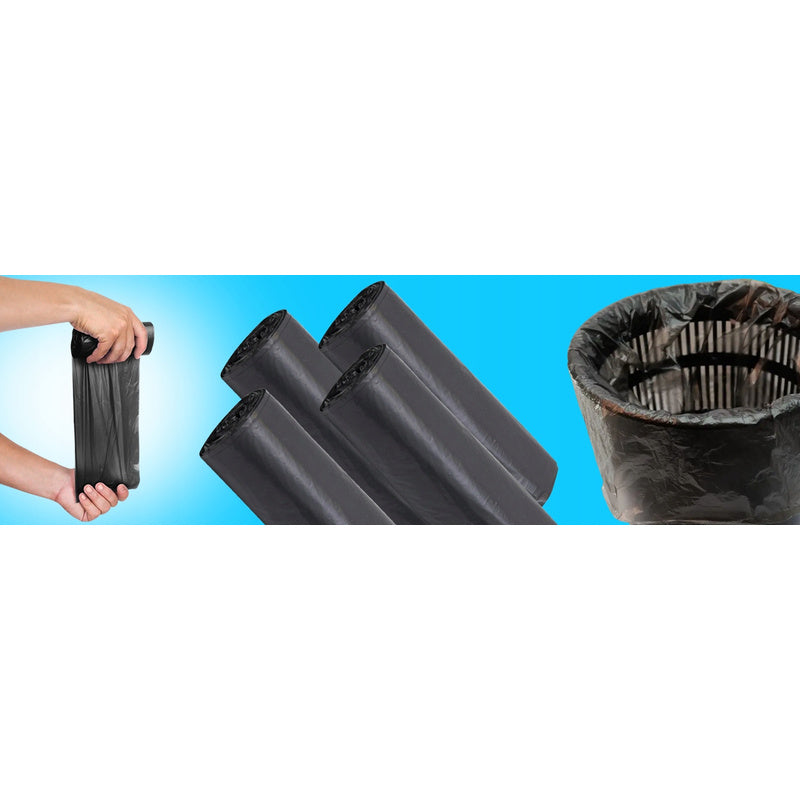 Trash Bags, 60L, Black, Classic, Heavy-Duty, 10 Rolls, 100 Pieces – Reliable 60L Waste Bags, Perfect for Collecting Waste at Home, Office, and Institutions, Made from Thick, Durable LDPE Film, Tear and Stretch Resistant, Fe