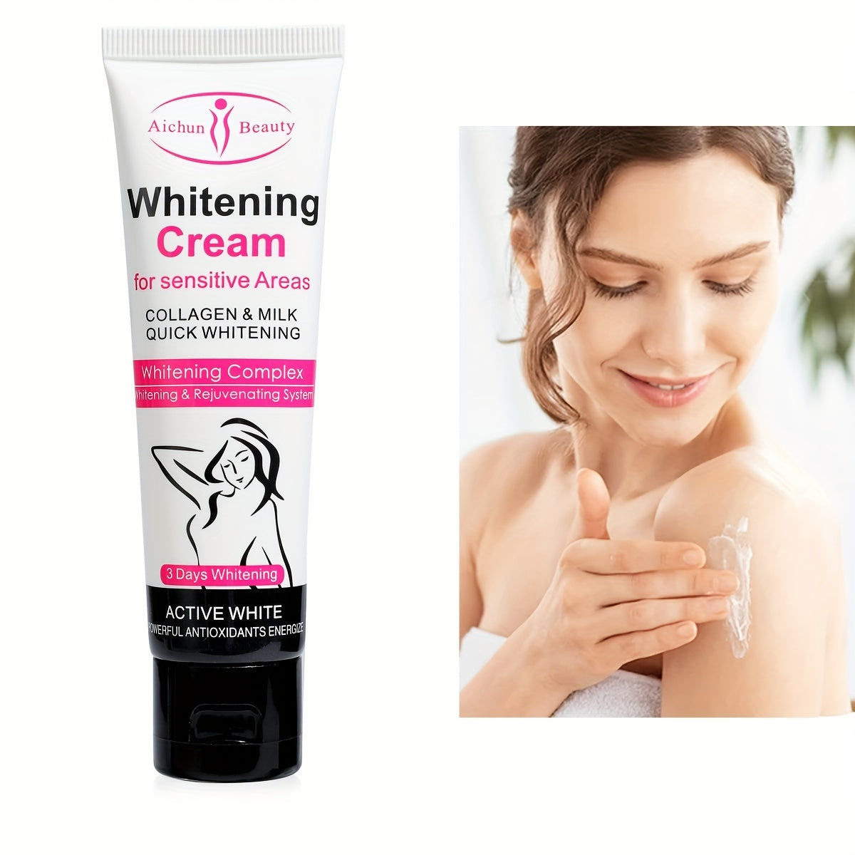 1pc Snow Bleach Cream, Skin Illuminating Cream, Radiance Cream For Intimate Area, Underarm, Knees, Elbows, Inner Thigh, Bikini Line, Armpit Parts, Body Dark Area Skin