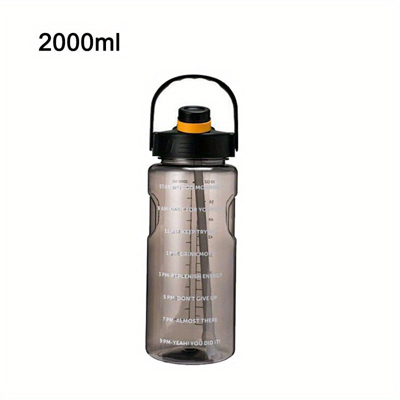 1pc, Large Clear Plastic Water Bottles - Motivational Sports Water Cups for Camping, Hiking, Fitness, and Home Kitchen - Perfect Birthday Gifts - 50.7oz/67.6oz/101.4oz