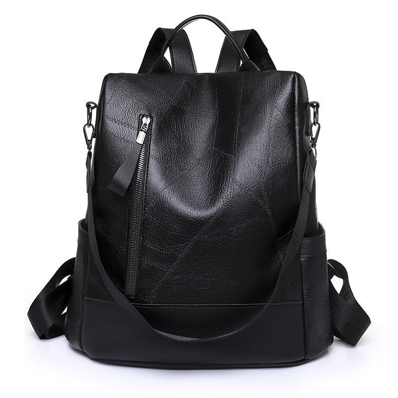 Women's Backpack - Large Capacity, & Travel Bag with Golden-Tone Hardware, Adjustable Shoulder Straps & Front Zipper Pocket - Coffee Brown/Beige/Red/Black Handbag for College, Business, Daily Use (Stylish Durable PU, Bags For