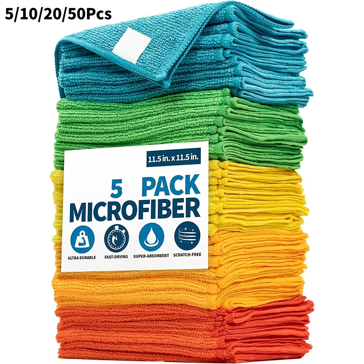 5/10pcs, Microfiber Cleaning Cloth, Cleaning Towels For Housekeeping, Reusable And Lint Free Cloth Towels, Home Kitchen Supplies, Random Color