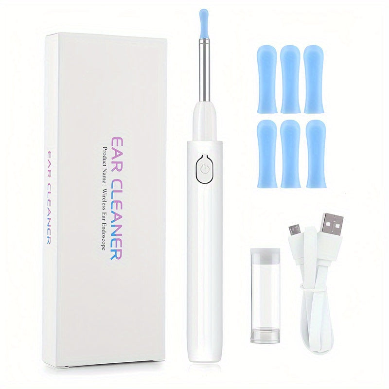 Rechargeable Ear Wax Remover Kit, Wireless Otoscope Earwax Removal Tool 1080P HD WiFi Ear Endoscope With LED Light, 3.5mm Visual Ear Scope Camera Safe Ear Pick Ear Cleaning Endoscope Kit For Adults & Pets