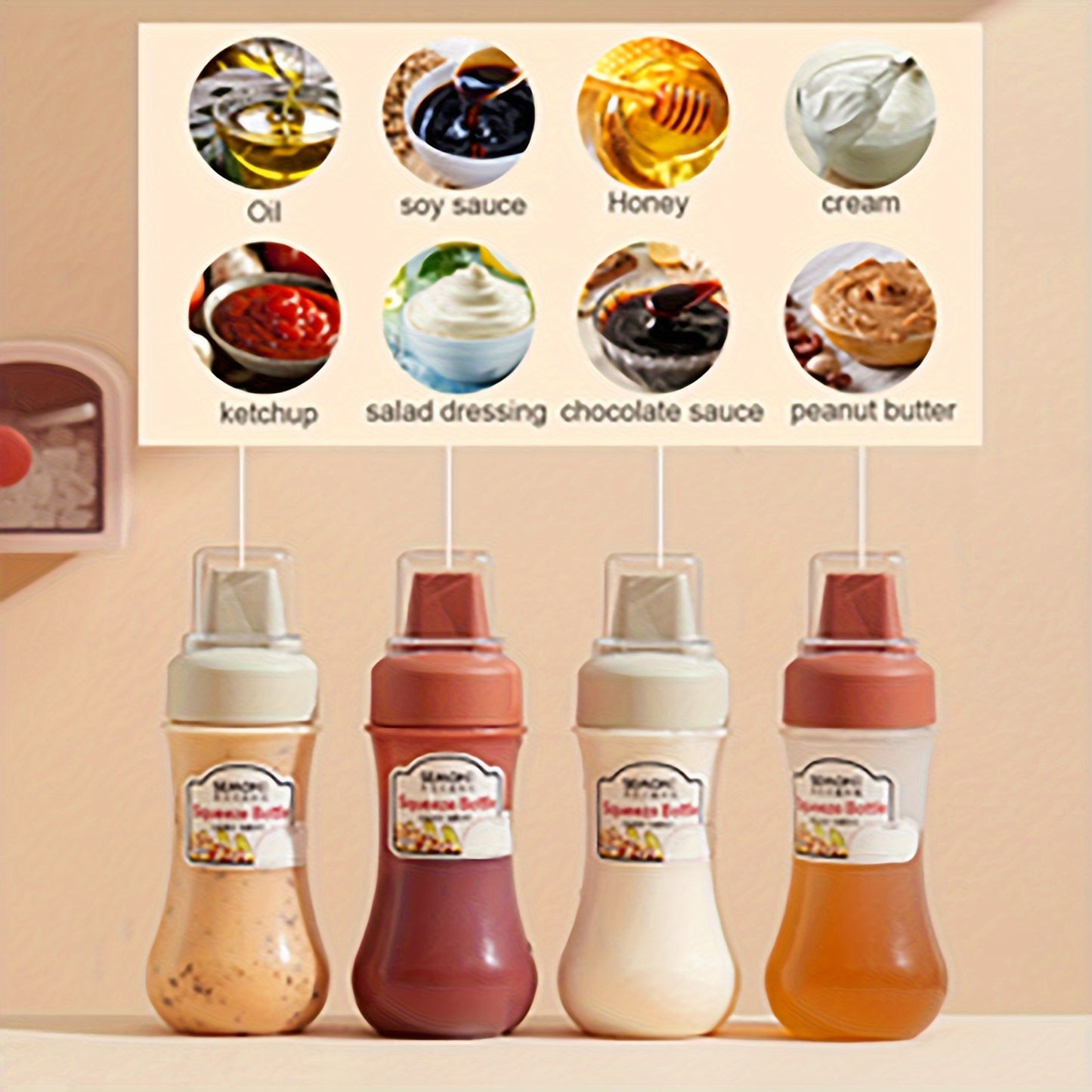 1/2/3pcs, Squeeze Sauce Bottle, Leak Proof Refillable Condiment Container For Salad Ketchup Honey Jam, Squeeze Sauce Bottle Oyster Sauce Squeeze Bottle, Home Kitchen Supplies