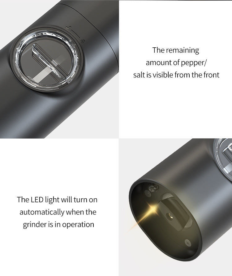 1pc Electric Salt And Pepper Grinder With Adjustable Coarseness Refillable, Pepper Mill, Battery Powered, Kitchen Automatic Grinder, Kitchen Gadgets