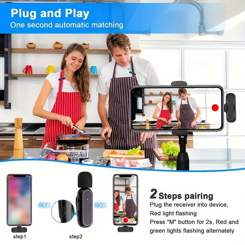 Kit 2 Microfones Sem Fios Profissionais com Estojo