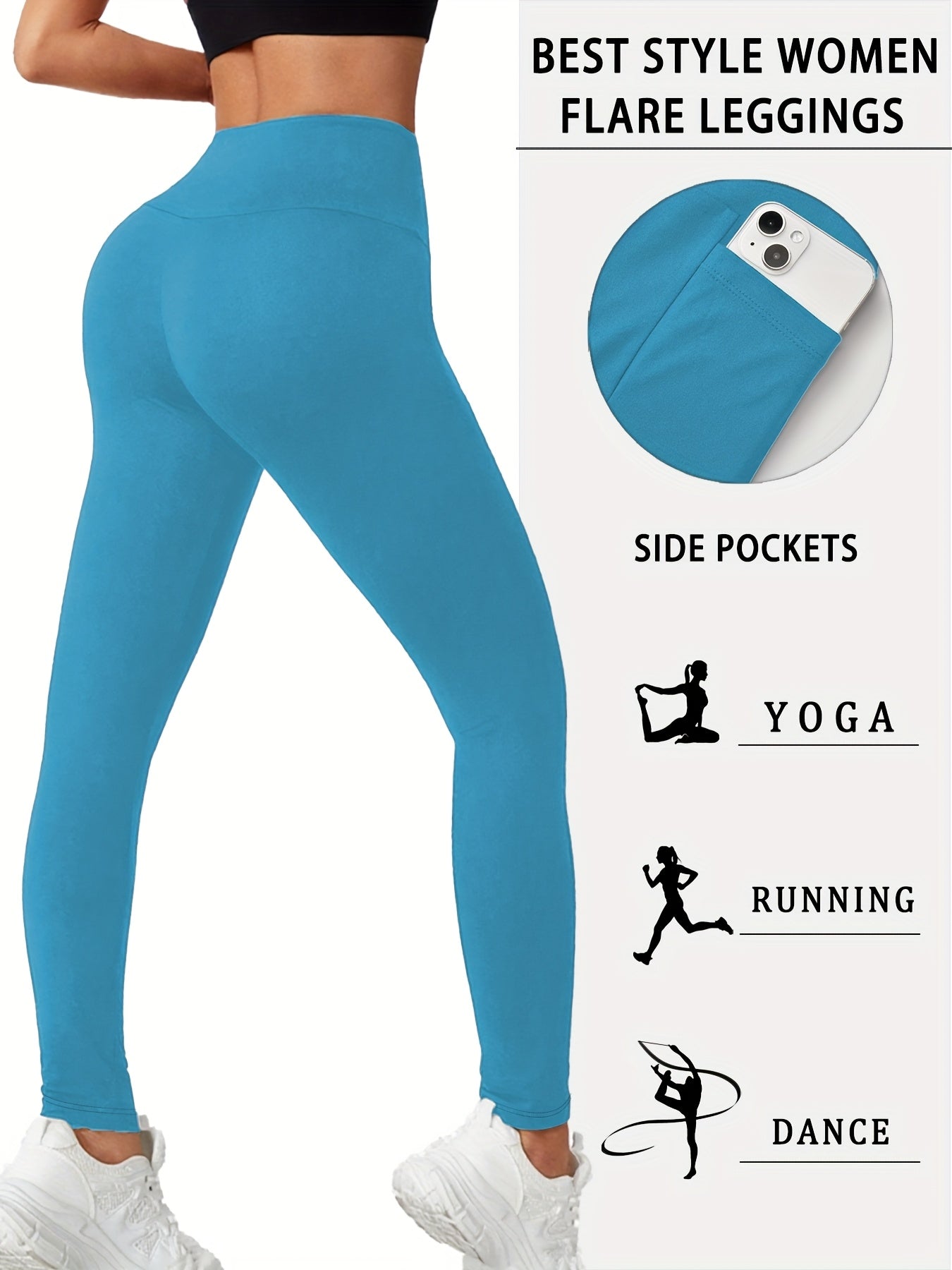 Women's High Waisted Super Soft Yoga Leggings with Pockets - Tummy Control, Stretchy Workout & Running Pants, Light Pink, Machine Washable, All-Season Comfort