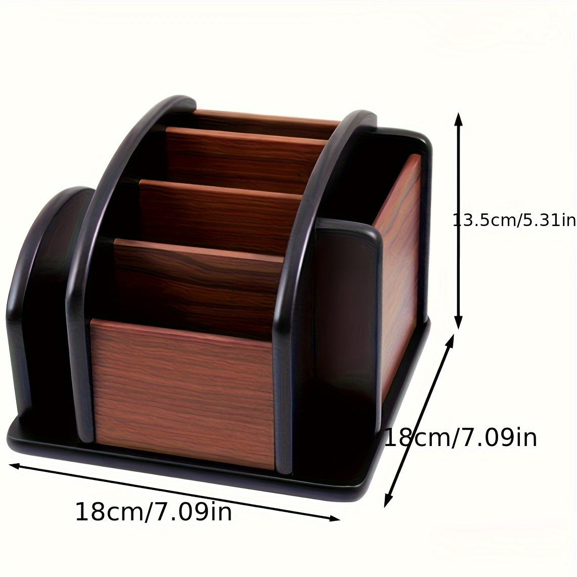 1pc Creative Multi-Functional Wooden Desk Organizer with 360 Rotation, Office Remote Control Holder, Pen Cup, No Electricity Needed, Desk & Drawer Organizer for Home Storage