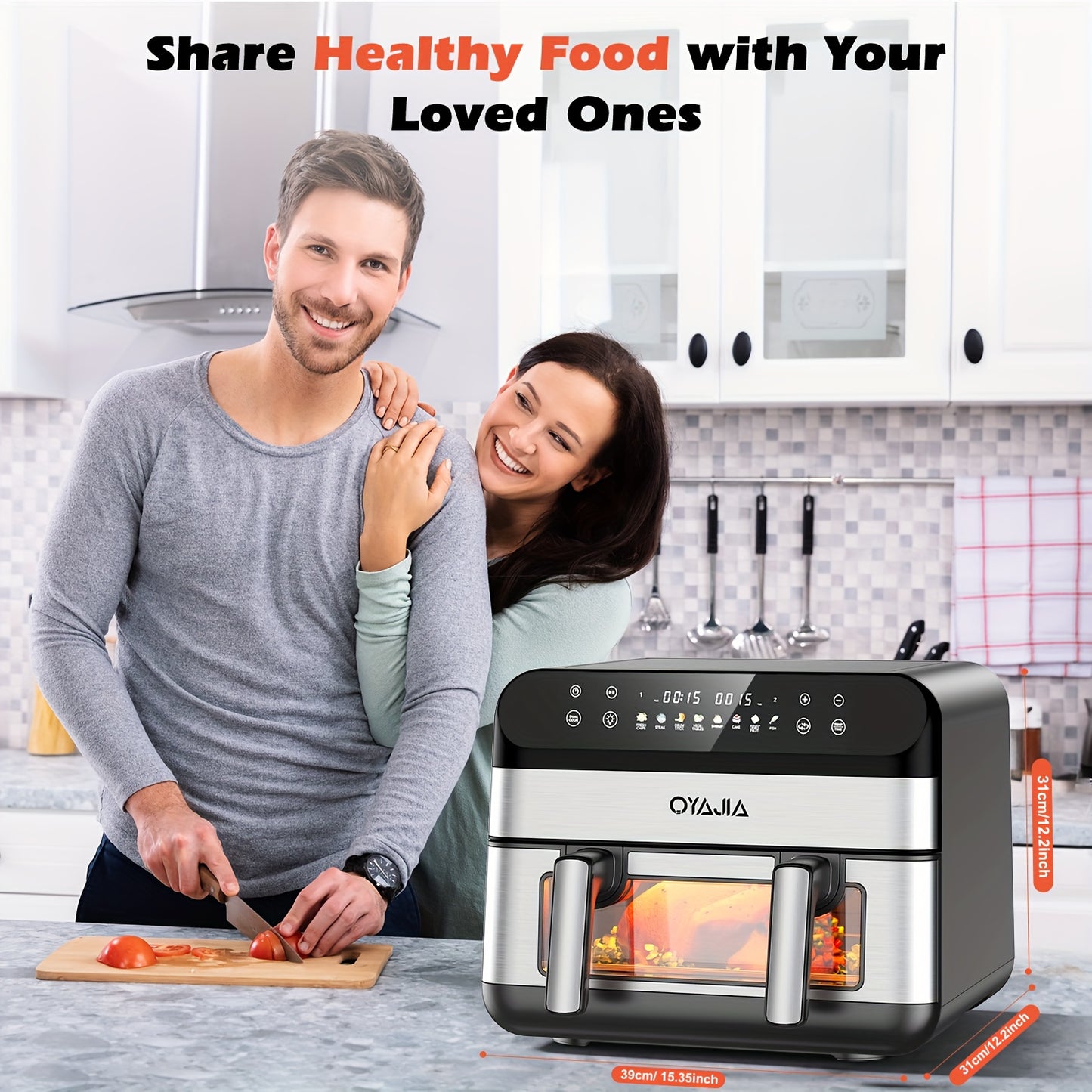 10/11L Air Fryer With Dual Flexi Baskets, Digital Touchscreen, 8 Cooking Modes, Adjustable Temperature, Viewing Window, Dishwasher-Safe, And Healthy Cooking Technology For Families And Meal Prep0/