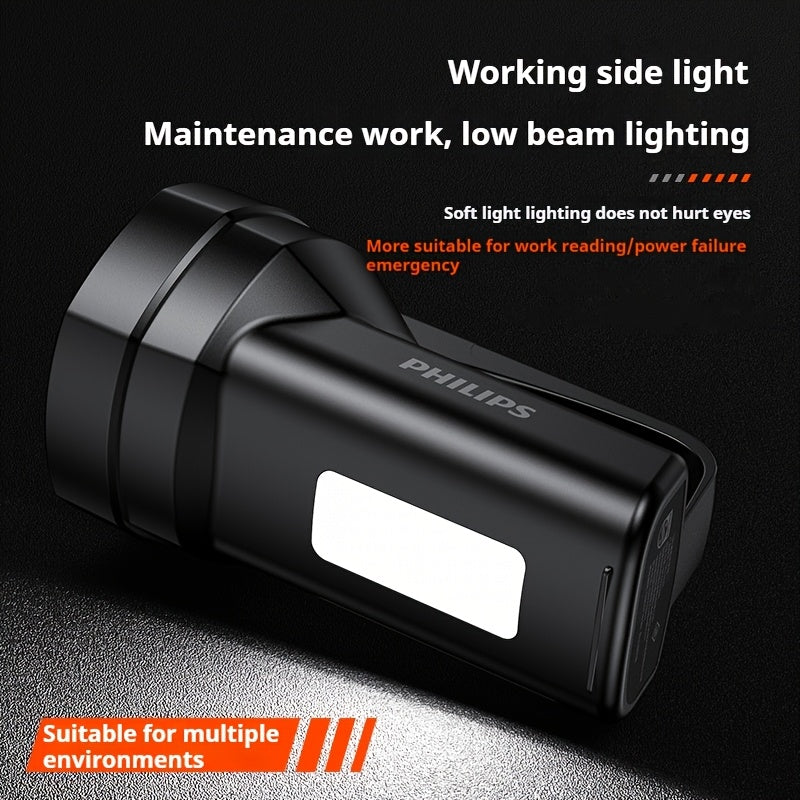 Philips Rechargeable Battery Flashlight, Ultra-Long Life, High Capacity, Portable Spotlight for Outdoor and Emergency Lighting