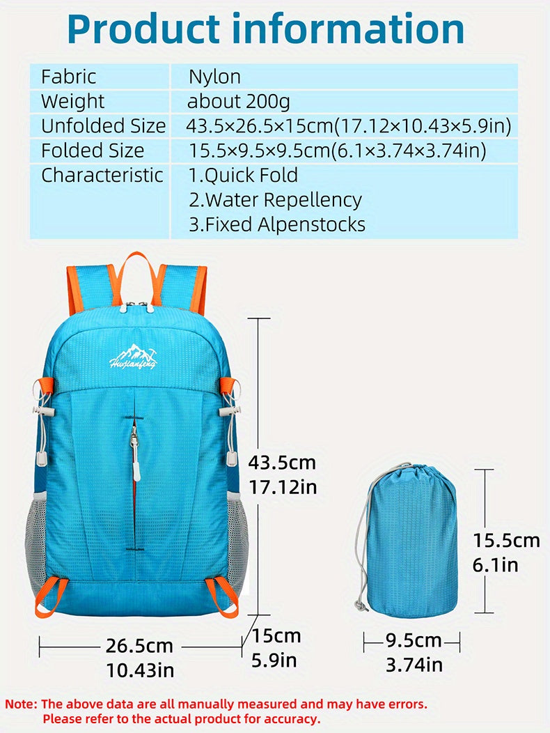 Portable Outdoor Sports Backpack, Ultralight Large Capacity Folding Backpack, Suitable For Mountaineering Hiking Cycling Travel Business Trip Commuting Fitness, Water-resistant Wear-resistant Backpack Christmas, Halloween and