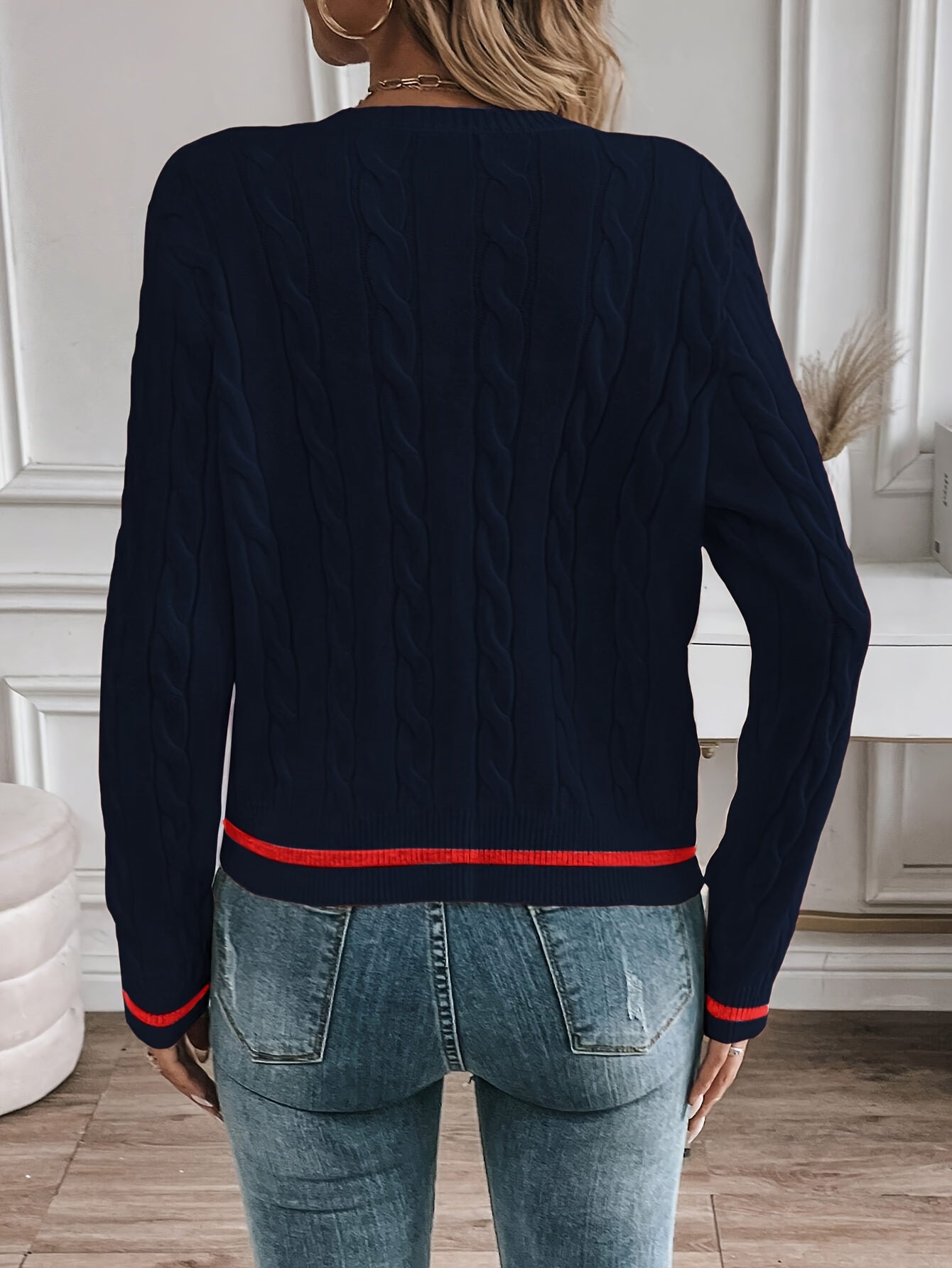 Women's Elegant Solid Color Long Sleeve Cardigan - Open Front Button Placket, Machine Washable Non-Stretch Sweater for Spring Summer Fall, Casual to Semi-Formal Wear, Ladies Sweaters, Seasonal Layering Piece, Buttoned Knitwea