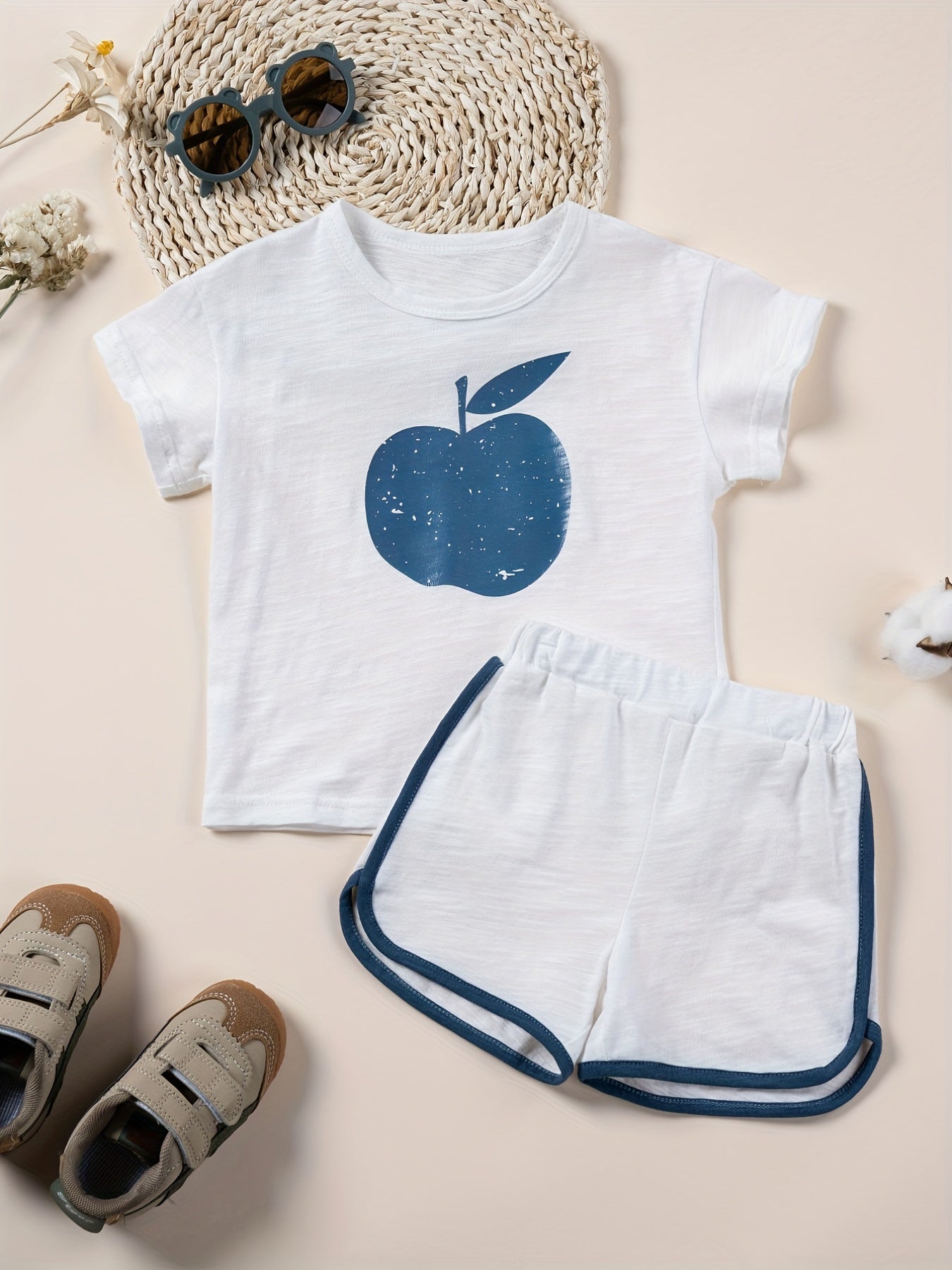 Toddler Kids Clothes Sets For Summer Rainbow Printed T-shirt And Short Pants 2pcs Girls Outdoor Clothing Suits Casual Style Children Cotton Tracksuits