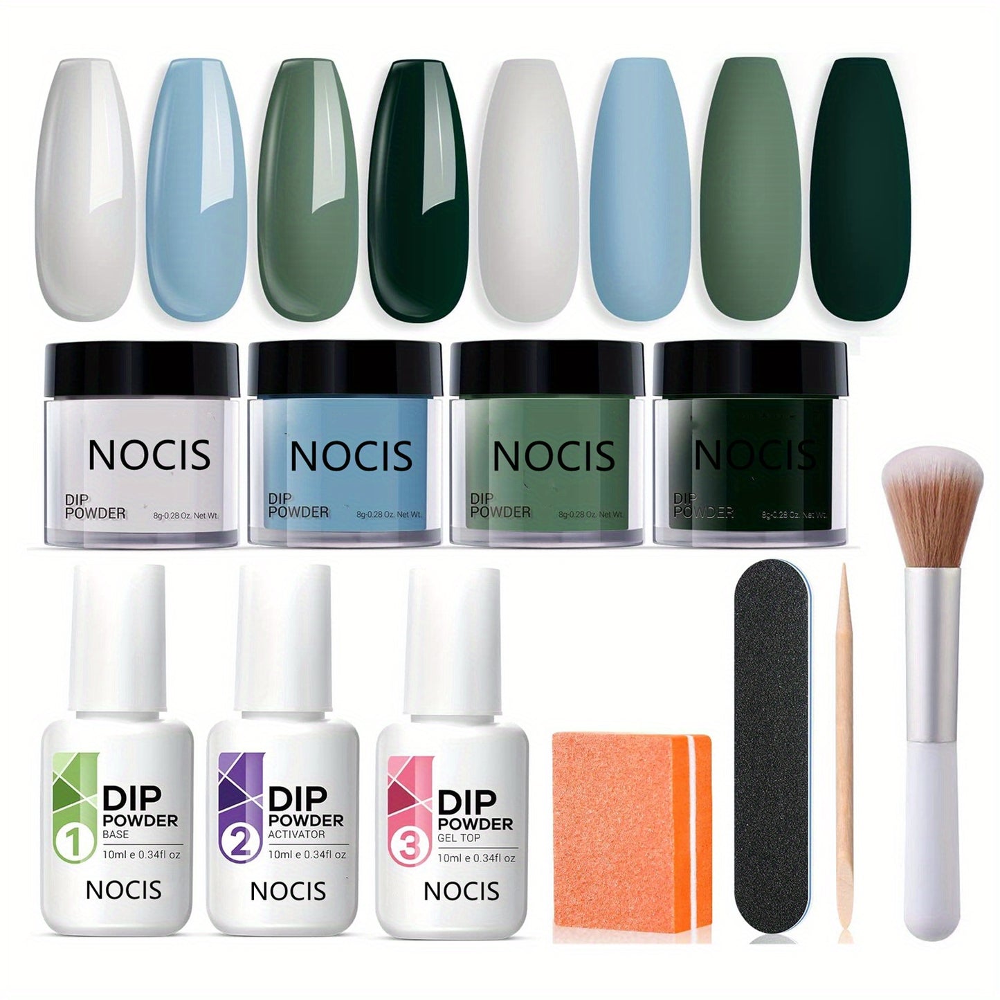 11Pcs/Set Dip Powder Nail Kit Starter 4 Colors Nude Skin Tone Golden Glitter Neutral Acrylic Dip Powder Liquid Set With Base Coat And Top Coat Activator For French Manicure Salon