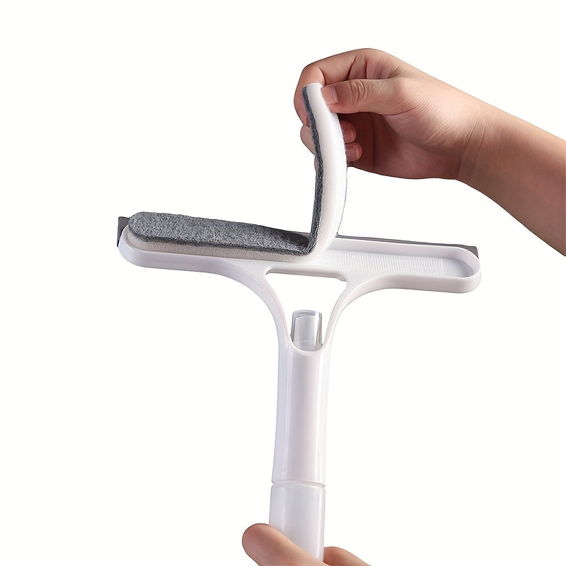3-In-1 Multi-Functional Glass Cleaning Tool with Sprinkler, Polypropylene (PP) Plastic, for Bathroom, Kitchen, Living Room, Bedroom, Toilet - Efficient Mirror And Window Scraper
