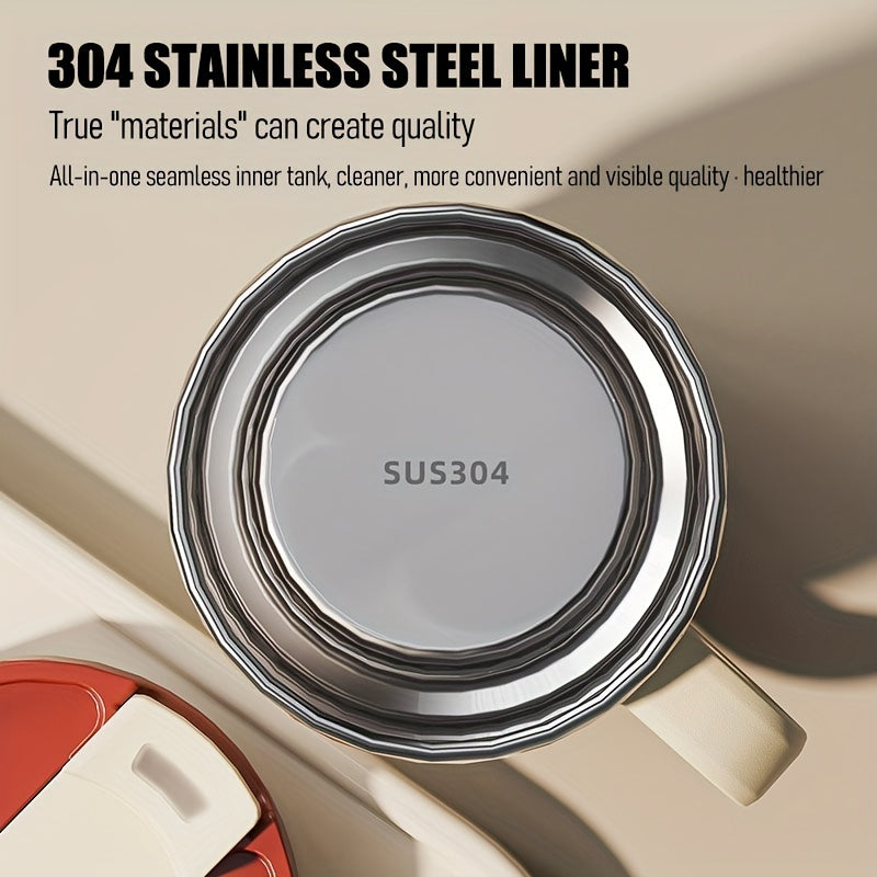 Valentine's Day 304 Stainless Steel Insulated Travel Mug with Seal, Portable Flip Top, Shatterproof and BPA-Free for Office, Home & Dorm - Food-Grade, Leakproof Thermal Coffee Cup with One-Click Open Lid for Men & Women, 14+
