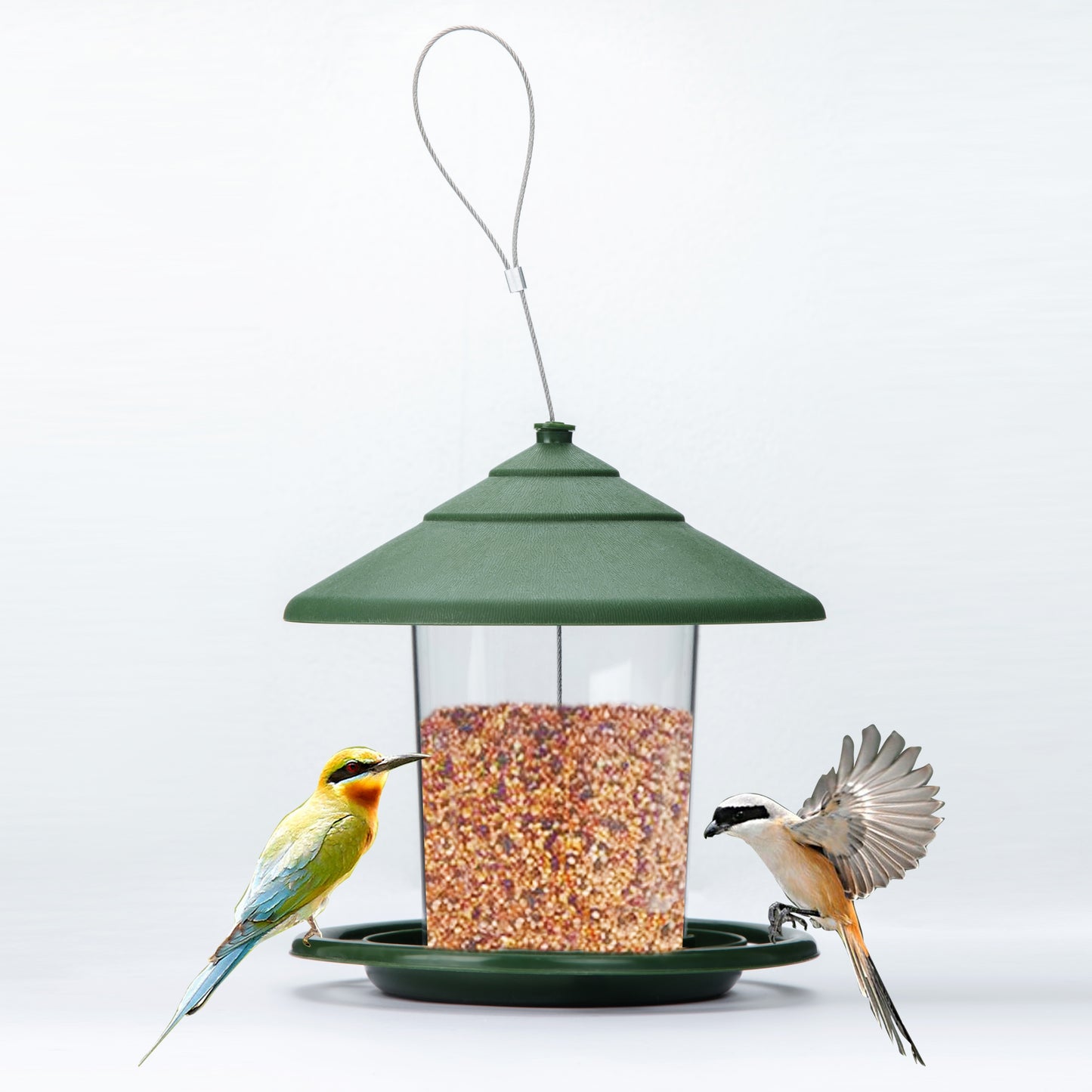 Outdoor Hanging Wild Bird Feeder for Garden and Yard Decoration - Attracts Various Bird Species with Easy-to-Fill Design