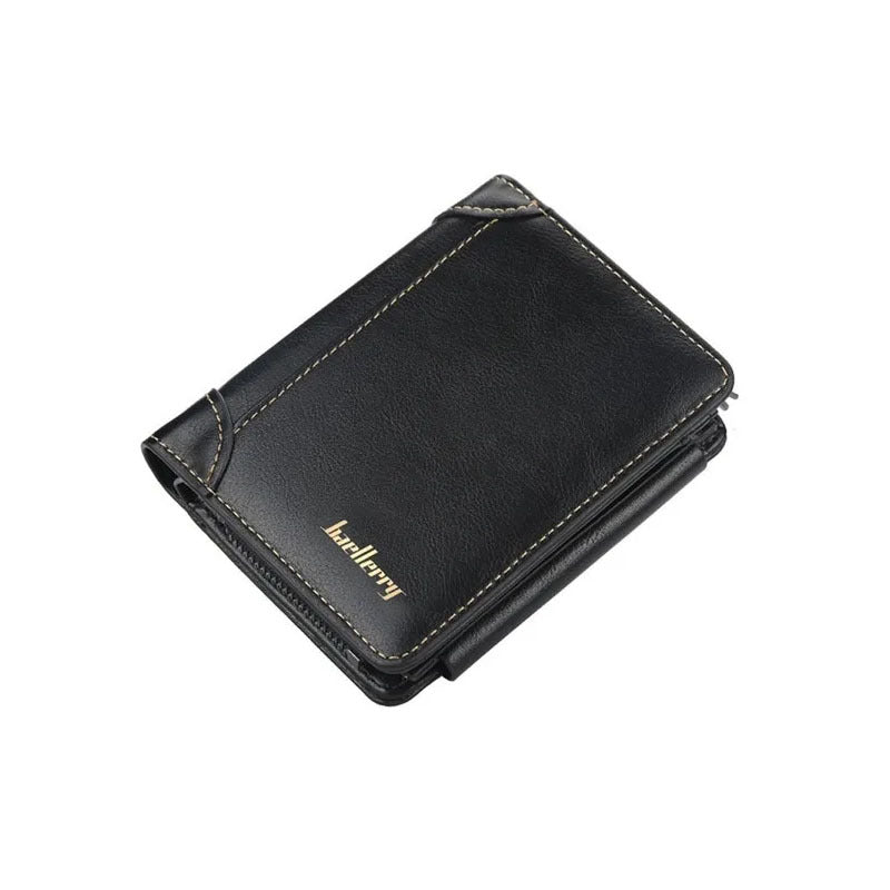 1pc Men's Short Multi-Card Slots Three-fold Zipper Coin Pocket Wallet Fashion Thin Card Bag Give Gifts To Men On Valentine's Day