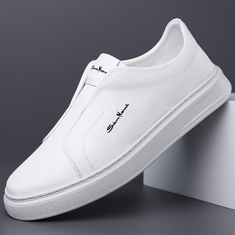 Men'S Navy Blue Slip-On Sneakers - Stylish Low Top Casual Shoes with White Sole, Comfortable Microfiber Upper, Perfect for Daily Outings and Outdoor Activities, All-Season Footwear, Casual Walking Shoes|Stylish Slipon Sneaker