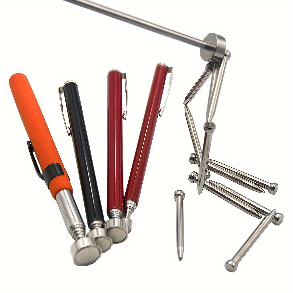 1pc Magnet Pickup Tool, Orange Telescopic Adjustable Magnetic Pick-Up Tools Picking Up Small Pieces