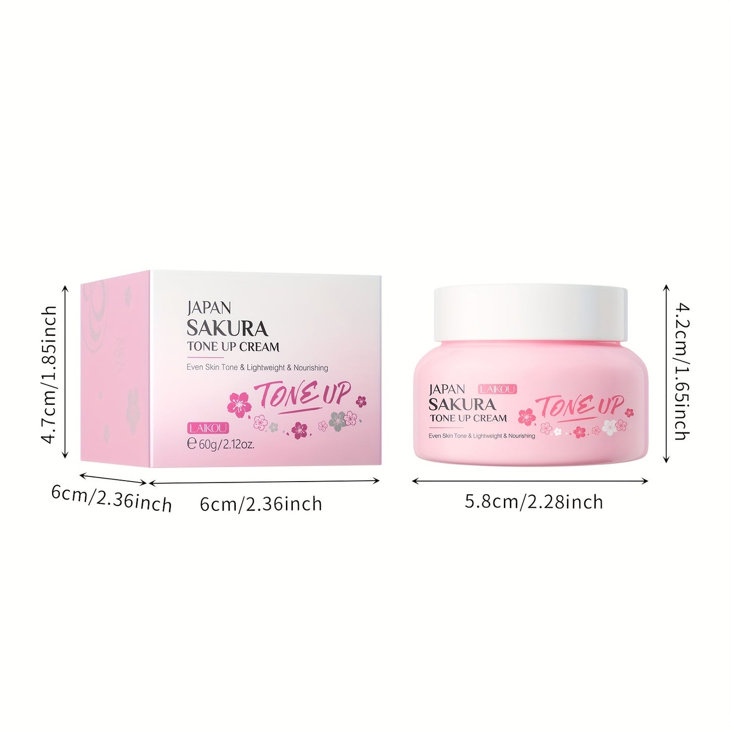 Toning Cream 60g, Plant Extract, Niacinamide Primer, Even Skin Tone, Long Lasting, Natural Look Tone Up Cream