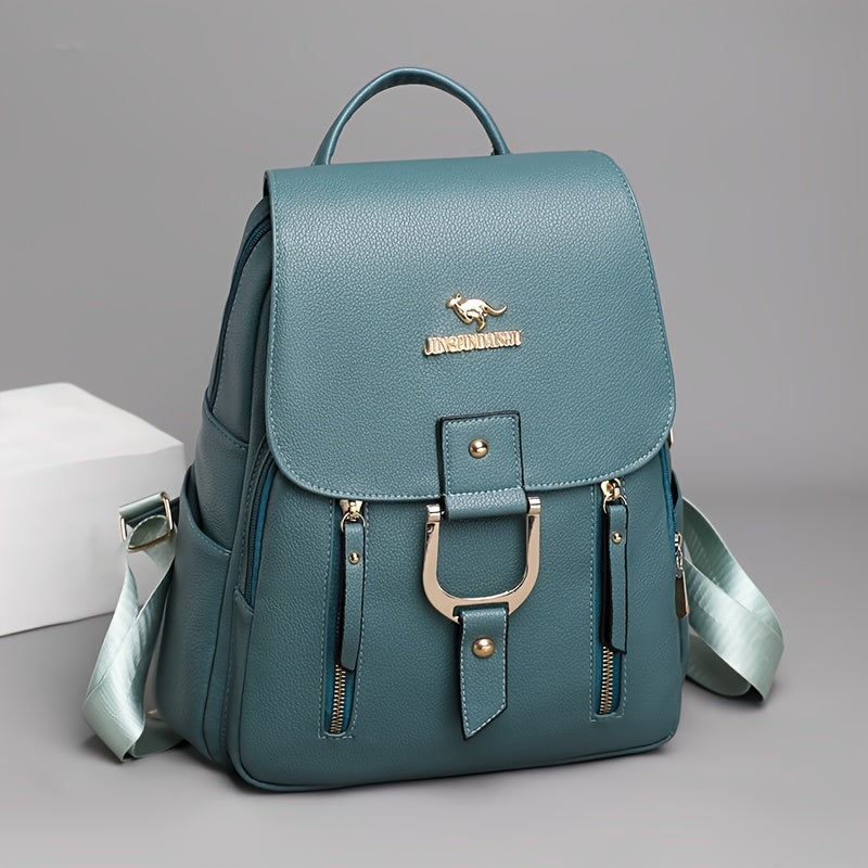 Women'S Large Capacity Nylon Backpack, Casual Style, Non-Washable, Adjustable Strap, Zip Closure, Polyester Lining, Carved Detail, Versatile for Daily Commute and Travel
