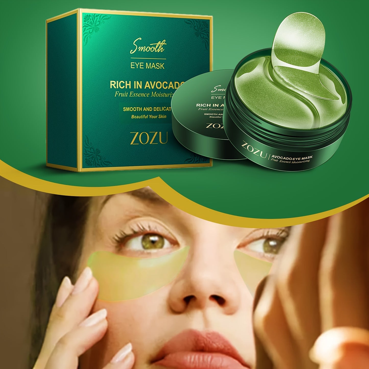 60pcs Moisturizing And Lifting Eye Masks For - Avocado And Golden Eye Patches For Firming And Tightening Under Eye Skin