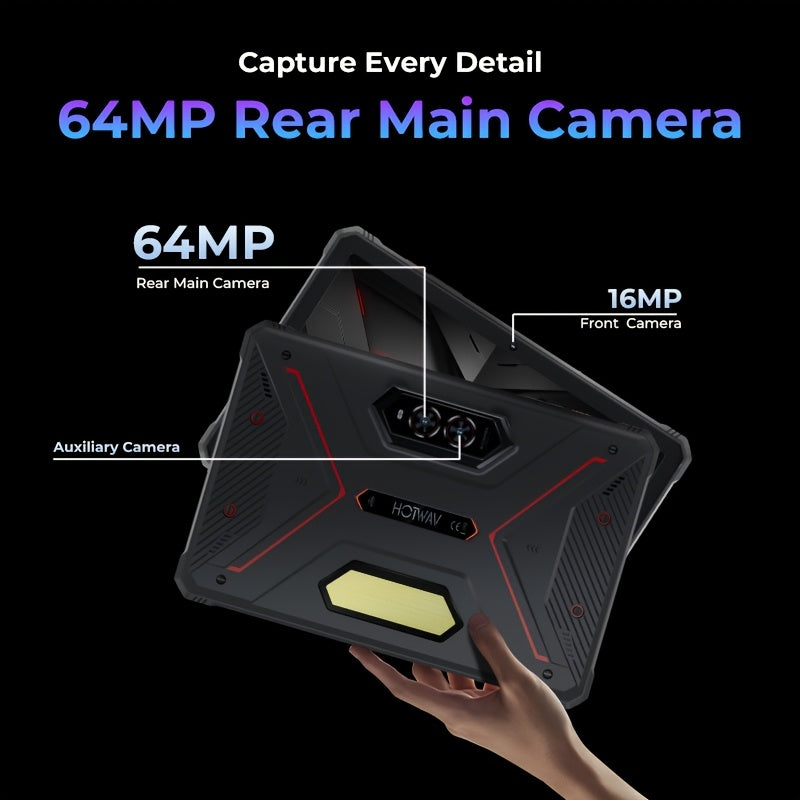 HOTWAV R9 Pro 11inch 2K FHD+Display Tablet, Android 14, 20080mAh 20GB (6GB+14GB Expandable)+256GB (2TB TF) Outdoor Tablet, 64MP Rear Main Camera, 16MP Front Camera, Octa-core/Dual SIM 4G, IP6X & IPX8 High Quality Tablet, Dual