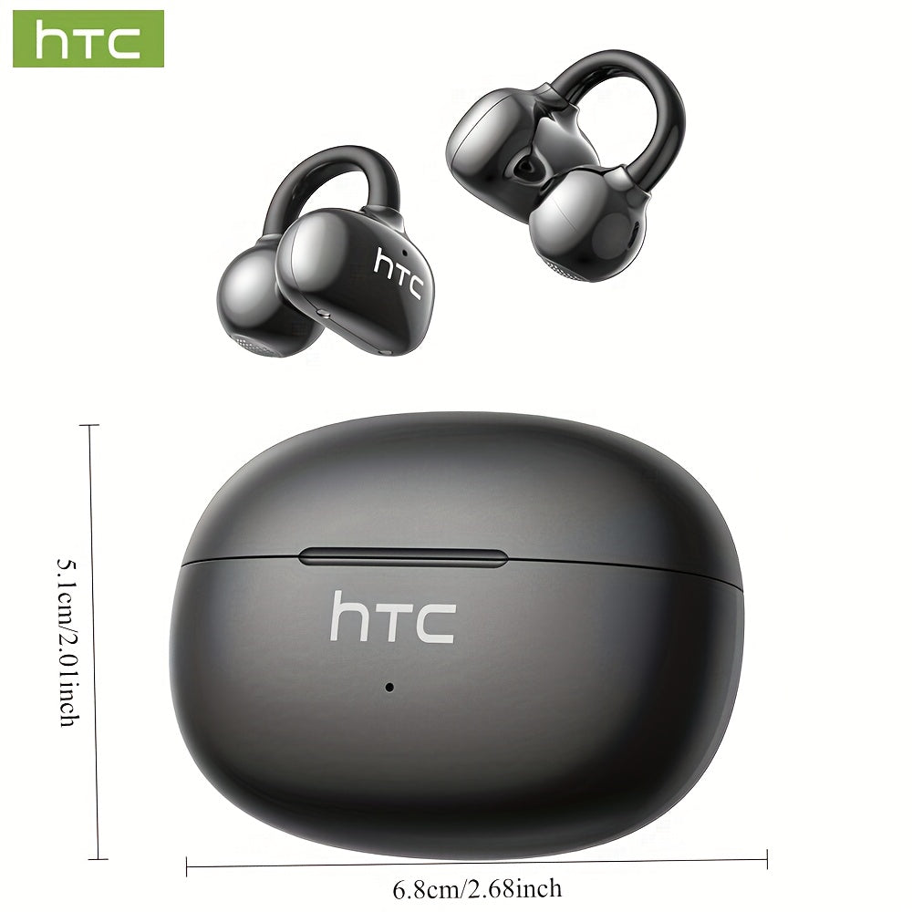 1pc HTC NE55 AI Translation Earbuds Real-time Translation Headphones OWS Open-Ear Wireless Headphones, Latest BT V6.0, Noise Reduction Clear Call, 6.5 Hours Music Long Battery Life, Big speaker Big Volume, Wired Headphones, H