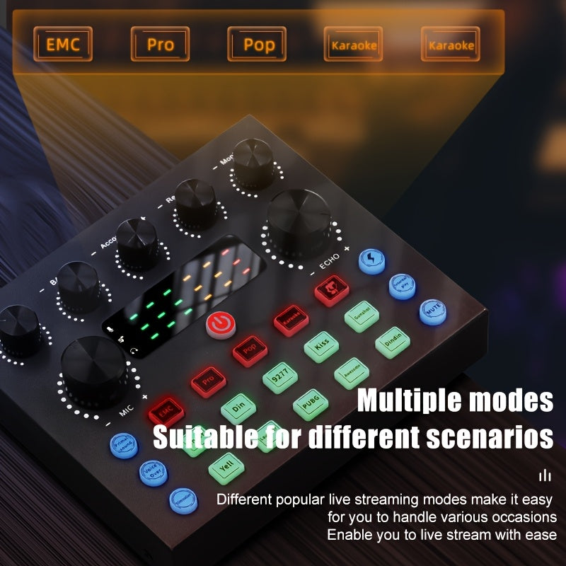 Podcast equipment package, V8s audio interface, two microphones, desktop version, wired microphone, with integrated live sound card and BM800 condenser microphone, podcast microphone, very suitable for recording, broadcasting